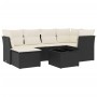 Set de comedor de jardín 7 pzas y cojines ratán sintético negro de , Conjuntos de jardín - Ref: Foro24-3249795, Precio: 416,8...