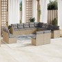 Set sofás de jardín con cojines 13 pzas ratán sintético beige de , Conjuntos de jardín - Ref: Foro24-3258888, Precio: 815,21 ...