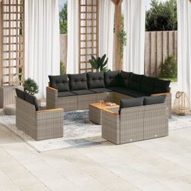 Set de sofás de jardín 12 pzas con cojines ratán sintético gris de , Conjuntos de jardín - Ref: Foro24-3258910, Precio: 794,5...
