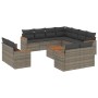 Set de sofás de jardín 12 pzas con cojines ratán sintético gris de , Conjuntos de jardín - Ref: Foro24-3258910, Precio: 794,5...