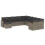 Set de sofás de jardín 11 pzas y cojines ratán sintético gris de , Conjuntos de jardín - Ref: Foro24-3258973, Precio: 625,04 ...