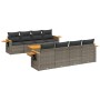 Set de muebles de jardín 9 pzas y cojines ratán sintético gris de , Conjuntos de jardín - Ref: Foro24-3259064, Precio: 573,13...