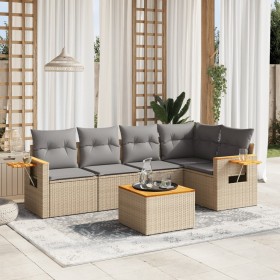 Juego de sofás jardín con cojines 6 pzas ratán sintético beige de , Conjuntos de jardín - Ref: Foro24-3259196, Precio: 410,38...