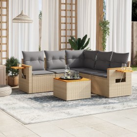 Juego de sofás jardín con cojines 6 pzas ratán sintético beige de , Conjuntos de jardín - Ref: Foro24-3259210, Precio: 410,38...