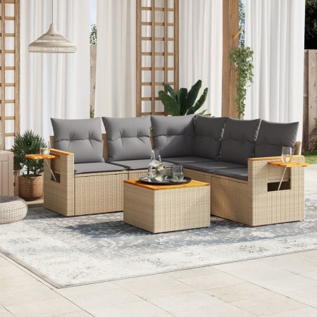 Juego de sofás jardín con cojines 6 pzas ratán sintético beige de , Conjuntos de jardín - Ref: Foro24-3259210, Precio: 410,38...