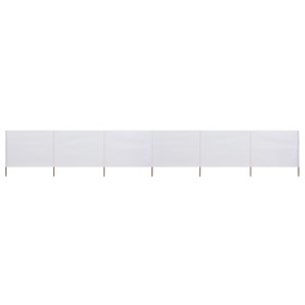 Paravientos de playa de 6 paneles tela blanco arena 800x120cm de vidaXL, Sombrillas - Ref: Foro24-47174, Precio: 59,96 €, Des...