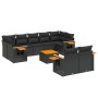 Set de sofás de jardín 10 pzas cojines ratán sintético negro de , Conjuntos de jardín - Ref: Foro24-3259535, Precio: 682,50 €...
