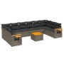 Set de sofás de jardín 11 pzas y cojines ratán sintético gris de , Conjuntos de jardín - Ref: Foro24-3259575, Precio: 648,51 ...
