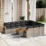 Set de sofás de jardín 11 pzas y cojines ratán sintético gris de , Conjuntos de jardín - Ref: Foro24-3259589, Precio: 648,51 ...