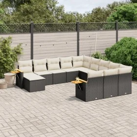 Set de sofás de jardín 11 pzas y cojines ratán sintético negro de , Conjuntos de jardín - Ref: Foro24-3259606, Precio: 635,56...