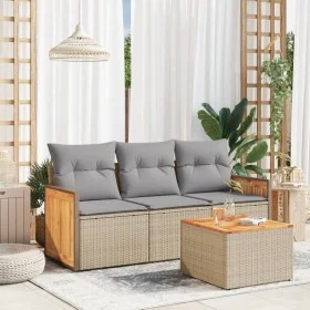 Juego de sofás jardín con cojines 4 pzas ratán sintético beige de , Conjuntos de jardín - Ref: Foro24-3259847, Precio: 268,08...