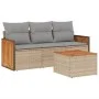 Garden sofa set with cushions 4 pieces beige synthetic rattan by , Garden sets - Ref: Foro24-3259847, Price: 268,08 €, Discou...