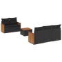 Set de sofás de jardín 6 piezas y cojines ratán sintético negro de , Conjuntos de jardín - Ref: Foro24-3259864, Precio: 387,1...