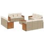 Set sofás de jardín con cojines 13 pzas ratán sintético beige de , Conjuntos de jardín - Ref: Foro24-3259923, Precio: 956,90 ...
