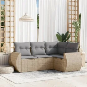 Juego de sofás jardín con cojines 4 pzas ratán sintético beige de , Conjuntos de jardín - Ref: Foro24-3253646, Precio: 307,95...