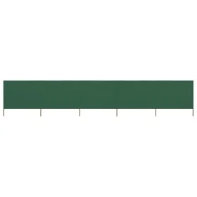 Paravientos de playa de 5 paneles tela verde 600x120 cm de vidaXL, Sombrillas - Ref: Foro24-47161, Precio: 69,32 €, Descuento: %