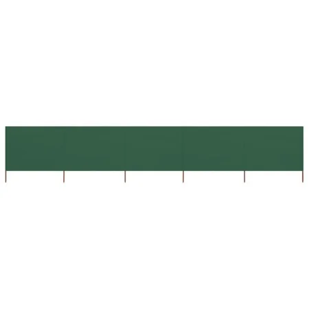 Paravientos de playa de 5 paneles tela verde 600x120 cm de vidaXL, Sombrillas - Ref: Foro24-47161, Precio: 69,32 €, Descuento: %