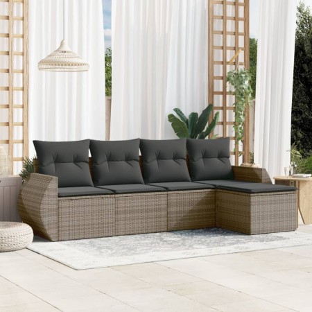 Juego de sofás jardín con cojines 5 pzas ratán sintético gris de , Conjuntos de jardín - Ref: Foro24-3253627, Precio: 324,89 ...