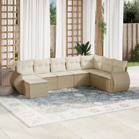 Juego de sofás de jardín con cojines beige 8 pzas ratán PE de , Conjuntos de jardín - Ref: Foro24-3254095, Precio: 568,47 €, ...