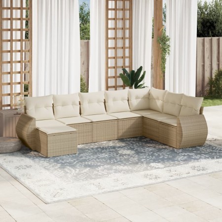 Juego de sofás de jardín con cojines beige 8 pzas ratán PE de , Conjuntos de jardín - Ref: Foro24-3254095, Precio: 568,47 €, ...