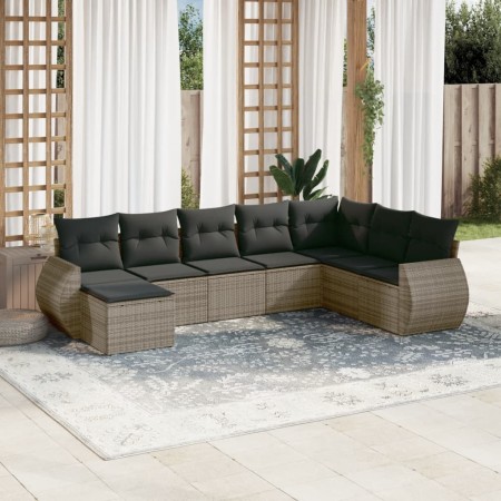Set de sofás de jardín 8 pzas y cojines ratán sintético gris de , Conjuntos de jardín - Ref: Foro24-3254097, Precio: 520,55 €...