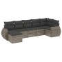 Set de sofás de jardín 7 piezas con cojines ratán PE gris de , Conjuntos de jardín - Ref: Foro24-3254017, Precio: 467,00 €, D...