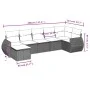 7-teiliges Gartensofa-Set mit grauen PE-Rattan-Kissen von , Gartensets - Ref: Foro24-3254017, Preis: 449,90 €, Rabatt: %