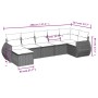 Set de sofás de jardín 7 piezas con cojines ratán PE gris de , Conjuntos de jardín - Ref: Foro24-3254017, Precio: 467,00 €, D...