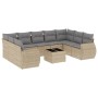 Juego de sofás jardín con cojines beige 10 pzas ratán sintético de , Conjuntos de jardín - Ref: Foro24-3254146, Precio: 679,6...