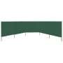 Paravientos de playa de 5 paneles tela verde 600x120 cm de vidaXL, Sombrillas - Ref: Foro24-47161, Precio: 69,32 €, Descuento: %