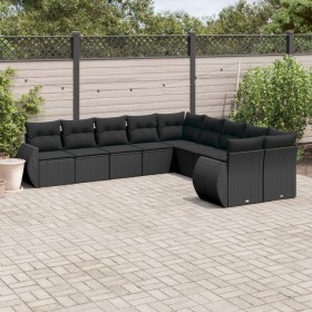 Set de sofás de jardín 10 pzas cojines ratán sintético negro de , Conjuntos de jardín - Ref: Foro24-3254242, Precio: 638,02 €...