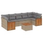 Juego de sofás de jardín con cojines beige 8 pzas ratán PE de , Conjuntos de jardín - Ref: Foro24-3227494, Precio: 501,00 €, ...