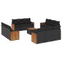 Set de sofás de jardín y cojines 13 pzas ratán sintético negro de , Conjuntos de jardín - Ref: Foro24-3227518, Precio: 877,35...