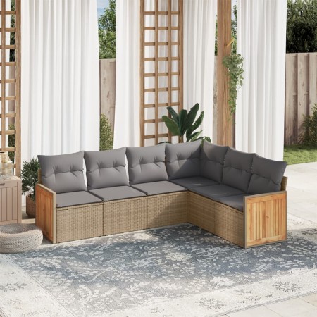 Juego de sofás jardín con cojines 6 pzas ratán sintético beige de , Conjuntos de jardín - Ref: Foro24-3227683, Precio: 383,70...