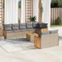 Set de sofás de jardín 9 pzas con cojines ratán sintético beige de , Conjuntos de jardín - Ref: Foro24-3227837, Precio: 566,0...