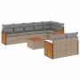 Set de sofás de jardín 9 pzas con cojines ratán sintético beige de , Conjuntos de jardín - Ref: Foro24-3227837, Precio: 566,0...
