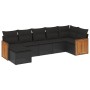 Set de comedor de jardín 7 pzas y cojines ratán sintético negro de , Conjuntos de jardín - Ref: Foro24-3227868, Precio: 433,8...