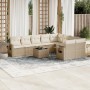 Juego de sofás jardín con cojines beige 10 pzas ratán sintético de , Conjuntos de jardín - Ref: Foro24-3220647, Precio: 646,6...