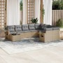 Juego de sofás jardín con cojines beige 10 pzas ratán sintético de , Conjuntos de jardín - Ref: Foro24-3220658, Precio: 590,0...