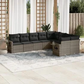 Set de muebles de jardín 9 pzas y cojines ratán sintético gris de , Conjuntos de jardín - Ref: Foro24-3220639, Precio: 546,70...