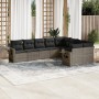 Set de muebles de jardín 9 pzas y cojines ratán sintético gris de , Conjuntos de jardín - Ref: Foro24-3220639, Precio: 546,16...