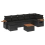 Set de sofás de jardín 8 piezas y cojines ratán sintético negro de , Conjuntos de jardín - Ref: Foro24-3227035, Precio: 489,1...