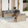 Set sofás de jardín 7 piezas y cojines ratán sintético beige de , Conjuntos de jardín - Ref: Foro24-3226983, Precio: 498,44 €...