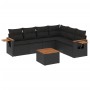 Set de comedor de jardín 7 pzas y cojines ratán sintético negro de , Conjuntos de jardín - Ref: Foro24-3226846, Precio: 454,1...