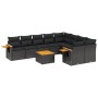 Set de sofás de jardín 10 pzas cojines ratán sintético negro de , Conjuntos de jardín - Ref: Foro24-3227147, Precio: 629,36 €...