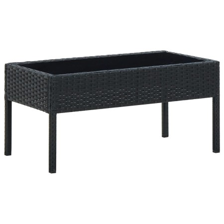 Mesa de jardín ratán sintético negro 75x40x37 cm de vidaXL, Mesas de jardín - Ref: Foro24-45904, Precio: 79,44 €, Descuento: %