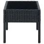 Mesa de jardín ratán sintético negro 75x40x37 cm de vidaXL, Mesas de jardín - Ref: Foro24-45904, Precio: 77,45 €, Descuento: %