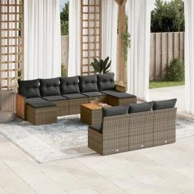 Set de sofás de jardín 11 pzas y cojines ratán sintético gris de , Conjuntos de jardín - Ref: Foro24-3228076, Precio: 587,81 ...