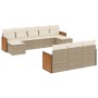 Juego de sofás jardín con cojines beige 10 pzas ratán sintético de , Conjuntos de jardín - Ref: Foro24-3228095, Precio: 589,9...