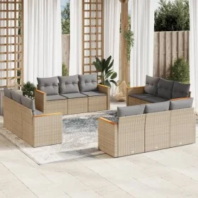 Set de sofás de jardín 12 pzas y cojines ratán sintético marrón de , Conjuntos de jardín - Ref: Foro24-3258237, Precio: 878,1...